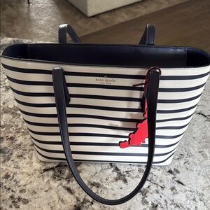 Kate Spade Navy and White Striped Tote Bag
